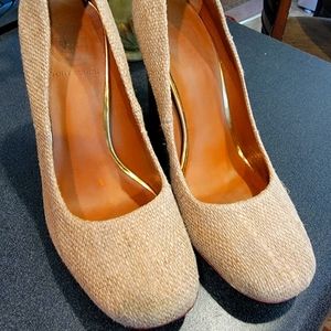 Metallic gold Madison Burlap pump by tory Burch